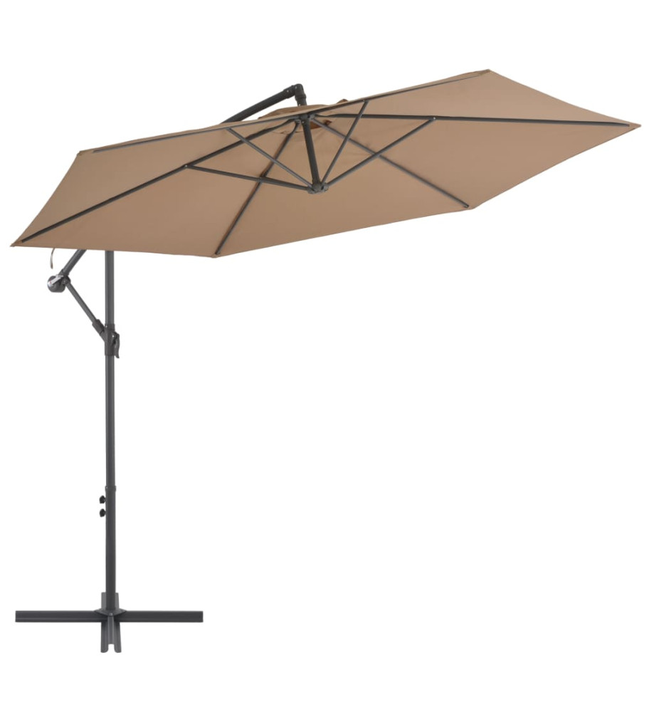 Parasol en porte-à-feux avec poteau en aluminium 300 cm Taupe