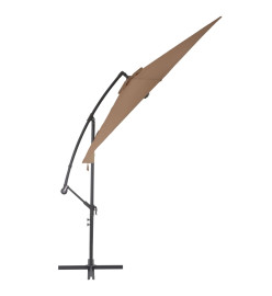 Parasol en porte-à-feux avec poteau en aluminium 300 cm Taupe