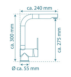 SCHÜTTE Mitigeur d'évier avec bec rétractable LONDON Graphite mat