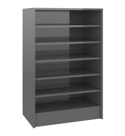 Armoire à chaussures Gris brillant 60x35x92 cm Aggloméré