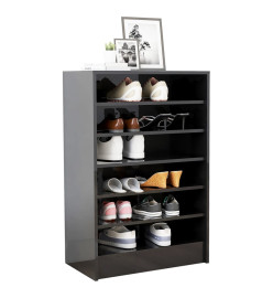 Armoire à chaussures Gris brillant 60x35x92 cm Aggloméré