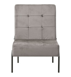 Chaise de relaxation 65x79x87 cm Gris clair Velours