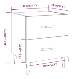 Tables de chevet 2 pcs Sonoma gris 40x35x47,5 cm