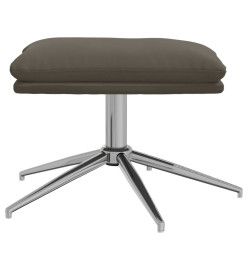 Chaise de relaxation avec tabouret Gris foncé Similicuir daim