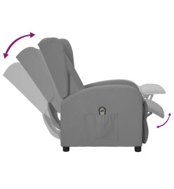 Fauteuil inclinable électrique à oreilles Gris Similicuir