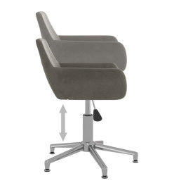 Chaise pivotante de bureau Gris foncé Velours