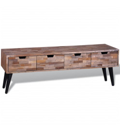 Table console TV avec 4 tiroirs Bois de teck recyclé