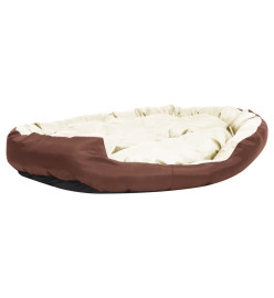 Coussin réversible lavable de chien Marron/crème 150x120x25 cm