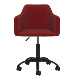 Chaises pivotantes salle à manger 2 pcs Rouge bordeaux Velours