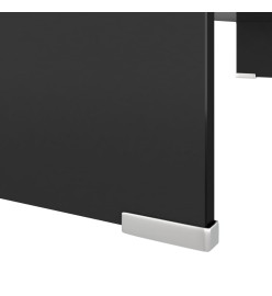 Meuble TV/ Support pour moniteur 90 x 30 x 13 cm Verre Noir