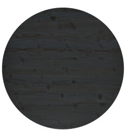 Dessus de table Noir Ø90x2,5 cm Bois de pin massif