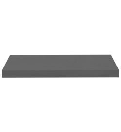 Étagère murale flottante 2 pcs Gris brillant 60x23,5x3,8 cm MDF