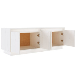 Meuble TV Blanc 110x34x40 cm Bois de pin massif