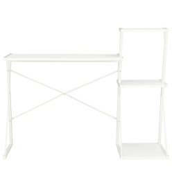 Bureau avec étagère Blanc 116x50x93 cm