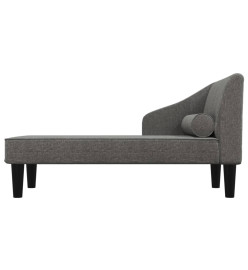 Chaise longue avec traversin gris foncé tissu