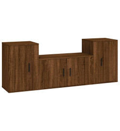 Ensemble de meubles TV 3 pcs Chêne marron Bois d'ingénierie