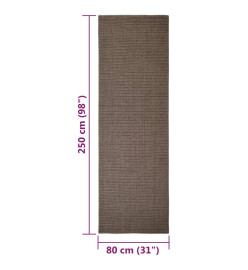 Tapis Sisal naturel 80x250 cm Marron