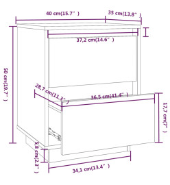 Tables de chevet 2 pcs 40x35x50 cm Bois de pin solide