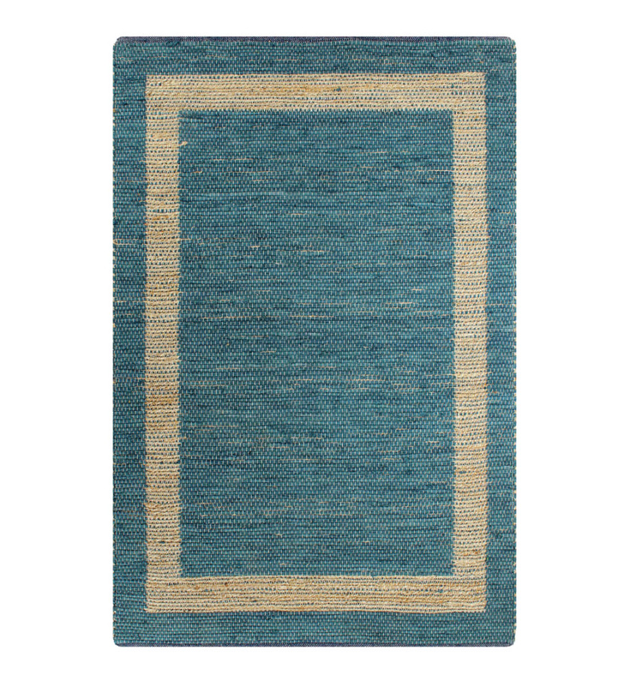 Tapis fait à la main Jute Bleu 120x180 cm