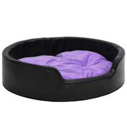 Lit pour chiens Noir et violet 99x89x21cm Peluche et similicuir