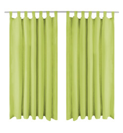 Rideau occultant avec boucles 2 pcs 140 x 175 cm Vert