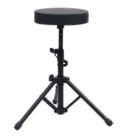 Tabouret à tambour réglable Noir Rond