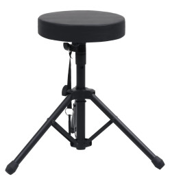 Tabouret à tambour réglable Noir Rond