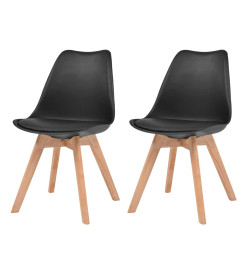 Chaises à manger lot de 2 Noir Plastique