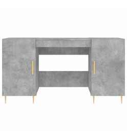 Bureau gris béton 140x50x75 cm bois d'ingénierie