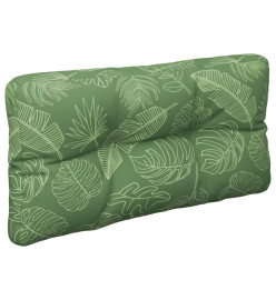 Coussin de palette motif de feuilles 80x40x12 cm tissu