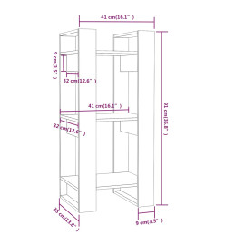 Bibliothèque/Séparateur de pièce 41x35x91 cm Pin massif