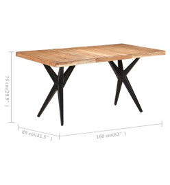 Table de salle à manger 160x80x76 cm Bois d'acacia solide