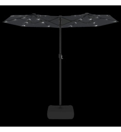 Parasol à double tête avec LED noir 316x240 cm