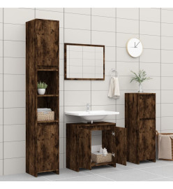 Armoire de bain Chêne fumé 60x33x61 cm Bois d'ingénierie