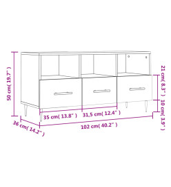 Meuble TV chêne marron 102x36x50 cm bois d'ingénierie