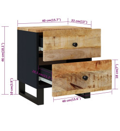 Table de chevet 40x33x46 cm Bois de manguier solide