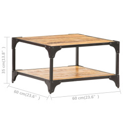 Table basse 60x60x35 cm Bois de manguier massif