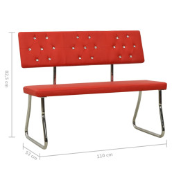 Banc 110 cm Rouge Similicuir