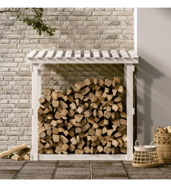 Support pour bois de chauffage Blanc 108x64,5x109cm Bois de pin