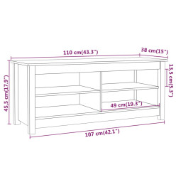 Banc à chaussures Marron miel 110x38x45,5 cm Pin massif