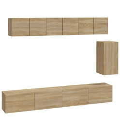 Ensemble de meubles TV 6 pcs Chêne Sonoma Bois d'ingénierie