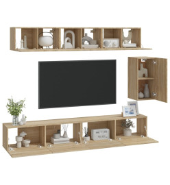 Ensemble de meubles TV 6 pcs Chêne Sonoma Bois d'ingénierie