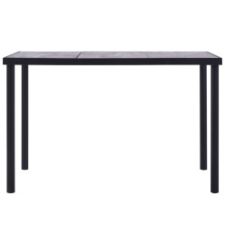 Table de salle à manger Noir et gris béton 160x80x75 cm MDF