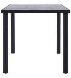 Table de salle à manger Noir et gris béton 160x80x75 cm MDF