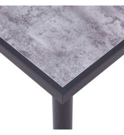 Table de salle à manger Noir et gris béton 160x80x75 cm MDF