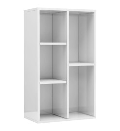 Bibliothèque/Buffet Blanc brillant 50x25x80 cm Aggloméré