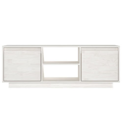 Meuble TV Blanc 110x30x40 cm Bois de pin massif