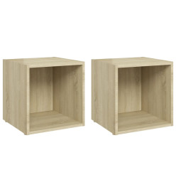 Meubles TV 2 pcs Chêne sonoma 37x35x37 cm Aggloméré