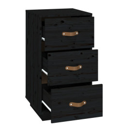 Tables de chevet 2 pcs Noir 40x40x75 cm Bois de pin massif