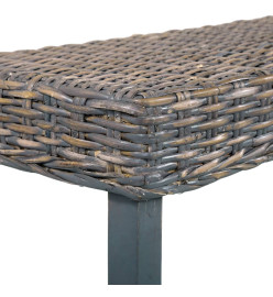 Banc 160 cm Gris Rotin naturel kubu et bois de manguier massif